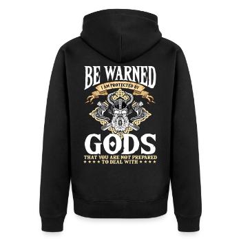 Wikinger Wikinger Nordmythologie - NORSE - Unisex Premium Bio Zip Hoodie - Schwarz - Hinten - Nico (187cm)