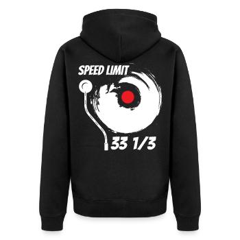 Vinyl Draws Audiophile Music - Unisex Premium Organic Zip Hoodie - black - Back - Nico (187cm)