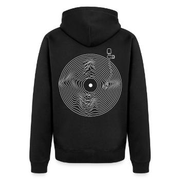 Vinyl Draws Audiophile Music Record - Unisex Premium Organic Zip Hoodie - black - Back - Nico (187cm)