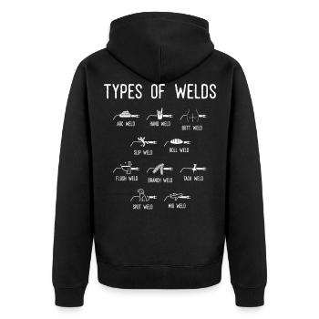 Soudeurs, Types de soudures - Veste à capuche bio Premium Unisexe - noir - Dos - Nico (187cm)