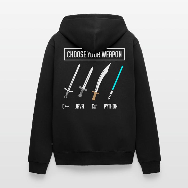 Python-Programmierung, Programmierer Python-Code Unisex Premium Bio Zip Hoodie