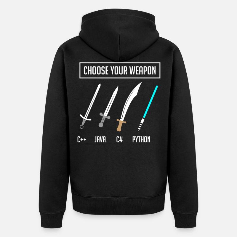 Python-Programmierung, Programmierer Python-Code - Unisex Premium Bio Zip Hoodie - Schwarz