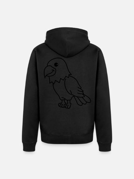 Adler Comic Tier - Unisex Premium Bio Zip Hoodie - Schwarz