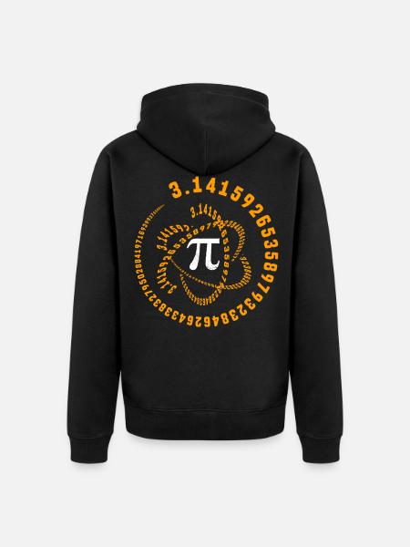 PI, Mathe, Mathematiklehrer, Mathematikstudent - Premium økologisk unisex-hættejakke - sort