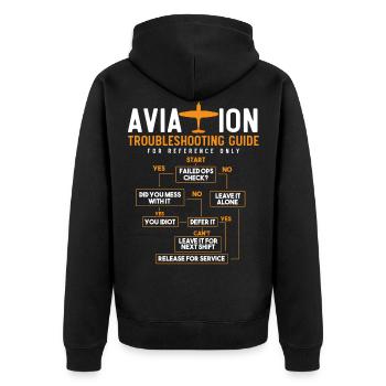 Lead Version Manual, Captain - Unisex Premium Organic Zip Hoodie - black - Back - Nico (187cm)