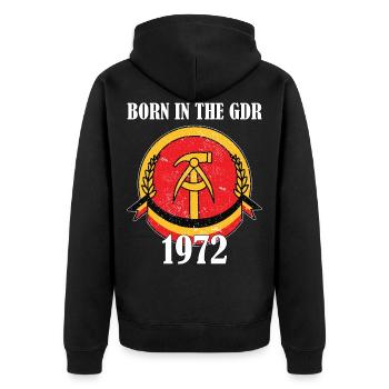 Anniversaire de la RDA 1972 Ossi Cadeau - Veste à capuche bio Premium Unisexe - noir - Dos - Nico (187cm)