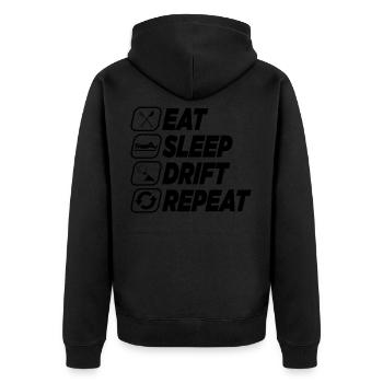MANGER SOMMEIL DÉRIVE RÉPÉTER - Veste à capuche bio Premium Unisexe - noir - Dos - Nico (187cm)