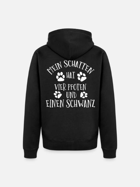 Mein Schatten hat 4 Pfoten und einen schwanz - Unisex Premium Bio Zip Hoodie - Schwarz