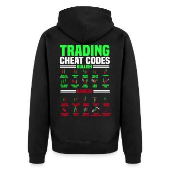Trading, Trader, Exchange, Crypto - Unisex Premium Organic Zip Hoodie - black - Back - Nico (187cm)