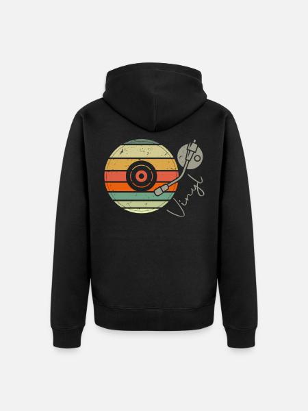 Vinyle Retro - Disque LP - Veste à capuche bio Premium Unisexe - noir