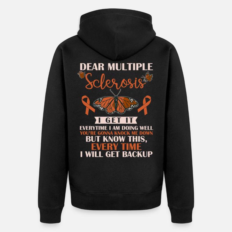 Multiple Sklerosebewusstsein, MS - Unisex Premium Bio Zip Hoodie - Schwarz