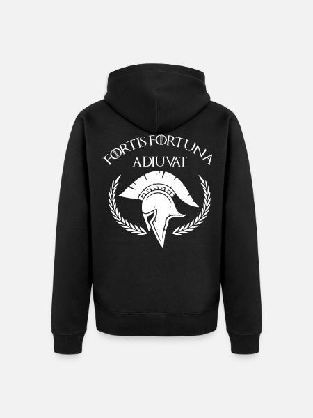 Fortis Fortuna Adiuvat, Roman - Unisex Premium Bio Zip Hoodie - Schwarz