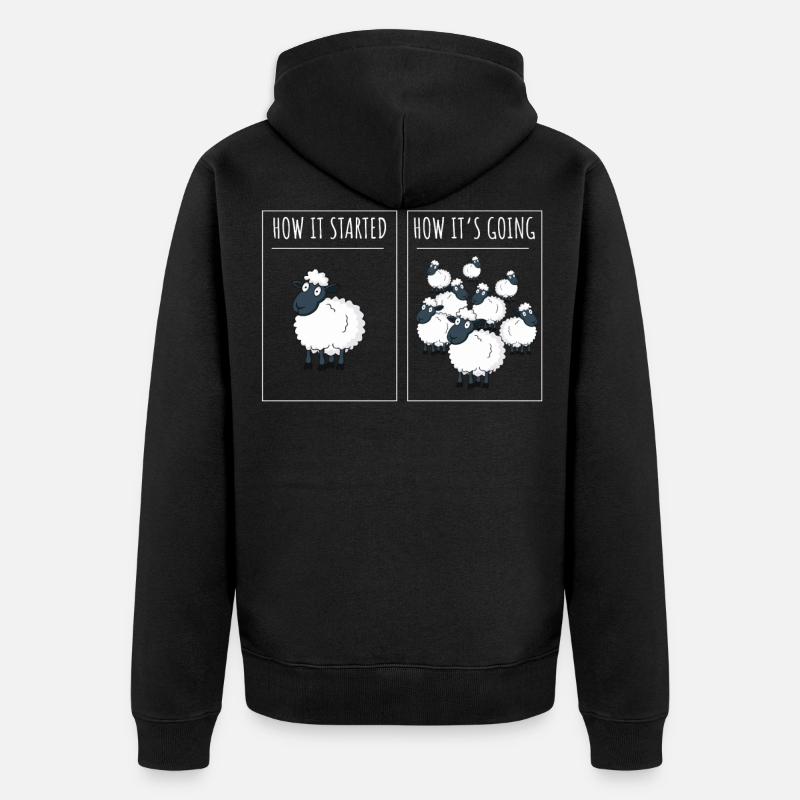 Schaafe, Schaaf, Schaafhirte, Schäfer - Unisex Premium Organic Zip Hoodie - black