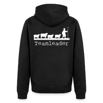 Manager, Shepherd - Unisex Premium Organic Zip Hoodie - black - Back - Nico (187cm)