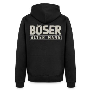 Evil old man, - Unisex Premium Organic Zip Hoodie - black - Back - Nico (187cm)