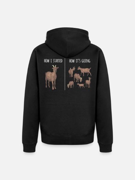 Goat, goats, goat lovers - Unisex Premium Organic Zip Hoodie - black