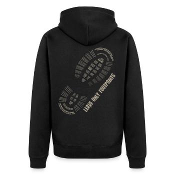 Ne laissez que des empreintes de pas, amoureux de la nature - Veste à capuche bio Premium Unisexe - noir - Dos - Nico (187cm)