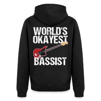 Bassist Musik Musiker Bass Geschenk - Unisex Premium Bio Zip Hoodie - Schwarz - Hinten - Nico (187cm)