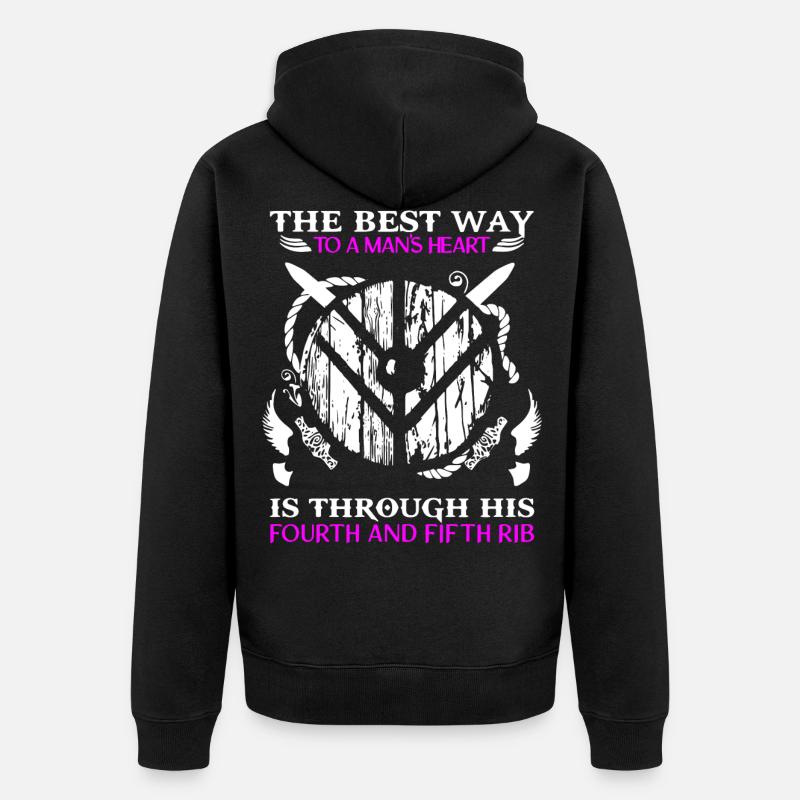 Wikinger Shieldmaiden, Wikinger, Shield Maiden - Unisex Premium Bio Zip Hoodie - Schwarz