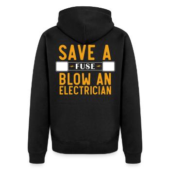 Électriciens, électriciens sécurisent un fusible - Veste à capuche bio Premium Unisexe - noir - Dos - Nico (187cm)