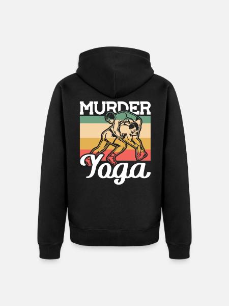 Vintage Mord Yoga Wrestler - Premium økologisk unisex-hættejakke - sort