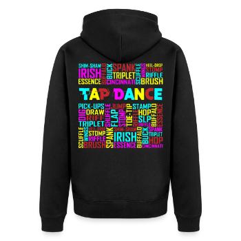 Tap Dance, Tapeur, Irish Dance - Unisex Premium Bio Zip Hoodie - Schwarz - Hinten - Nico (187cm)