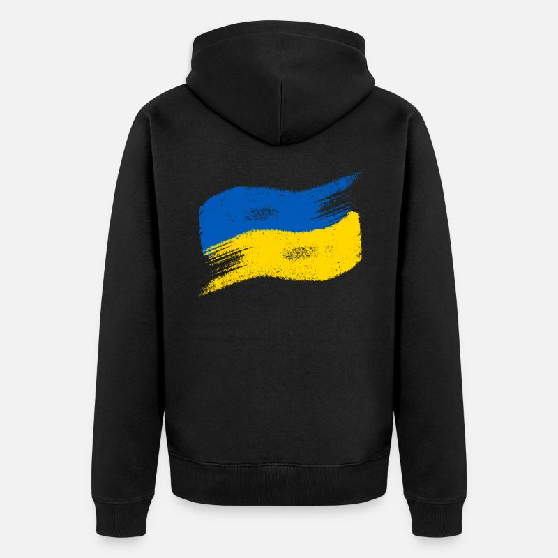 Drapeau de l’Ukraine - Veste à capuche bio Premium Unisexe - noir