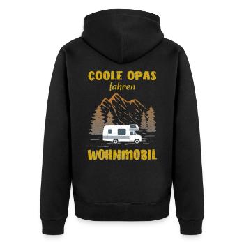 Coole Opas fahren Wohnmobil - Unisex Premium Bio Zip Hoodie - Schwarz - Hinten - Nico (187cm)