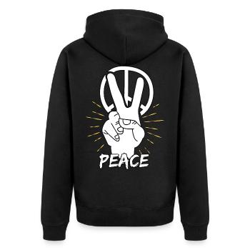 Paix Liberté Cadeau de paix - Veste à capuche bio Premium Unisexe - noir - Dos - Nico (187cm)