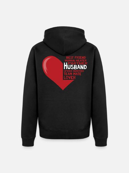 Husband, Best Friend, Partner, Teammate - Unisex Premium Organic Zip Hoodie - black