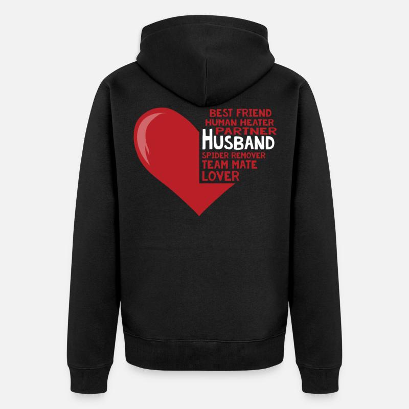 Ehemann, Bester Freund, Partner, Teamkollege - Unisex Premium Bio Zip Hoodie - Schwarz