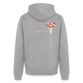 Erholung Der Herzoperation. - Unisex Premium Bio Zip Hoodie - Grau meliert - Hinten - Nico (187cm)