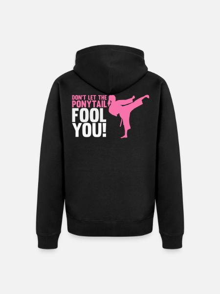 Karate-Mädchen, Karate-Sport - Unisex Premium Bio Zip Hoodie - Schwarz
