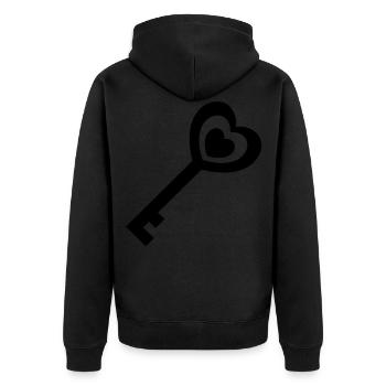 Mariage clé du cœur - Veste à capuche bio Premium Unisexe - noir - Dos - Nico (187cm)