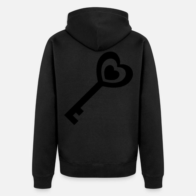 Mariage clé du cœur - Veste à capuche bio Premium Unisexe - noir