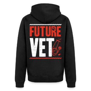 Future veterinarian, veterinarian - Unisex Premium Organic Zip Hoodie - black - Back - Nico (187cm)