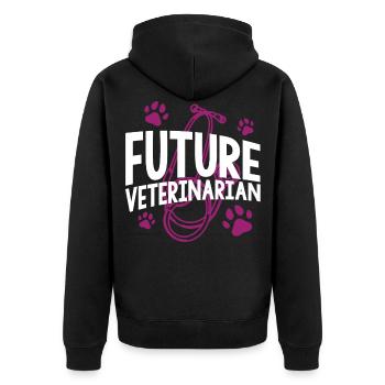 Future veterinarian, veterinarian - Unisex Premium Organic Zip Hoodie - black - Back - Nico (187cm)