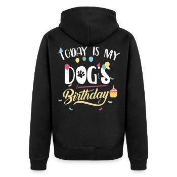 Aujourd’hui, c’est l’anniversaire de mon chien, propriétaire du chien - Veste à capuche bio Premium Unisexe - noir - Dos - Nico (187cm)