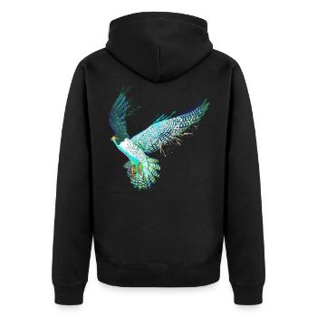 Oiseau volant Faucon pèlerin coloré - Veste à capuche bio Premium Unisexe - noir - Dos - Nico (187cm)