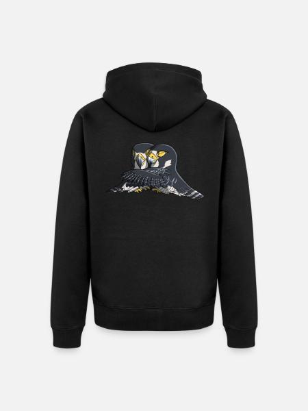 Hugging Peregrine Falcon Birds - Unisex Premium Organic Zip Hoodie - black
