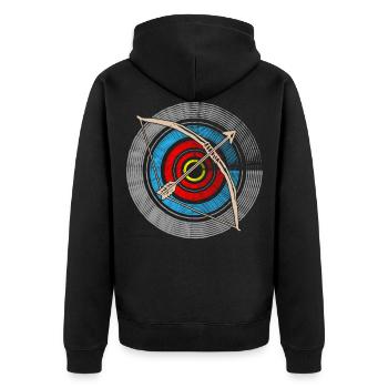 Tir à l’arc, Archer, Arcs, Arcs - Veste à capuche bio Premium Unisexe - noir - Dos - Nico (187cm)