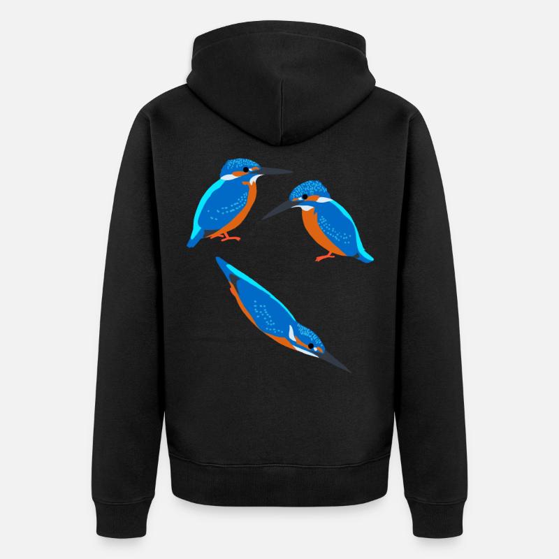 Vögel Eisvogel - Unisex Premium Bio Zip Hoodie - Schwarz