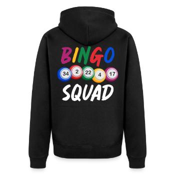 Bingo, Joueurs de Bingo, Bingo Squad - Veste à capuche bio Premium Unisexe - noir - Dos - Nico (187cm)