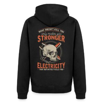 Électricien, l’électricité peut vous tuer - Veste à capuche bio Premium Unisexe - noir - Dos - Nico (187cm)