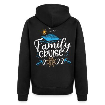 Cruise squad, cruise time, holiday cruise - Unisex Premium Organic Zip Hoodie - black - Back - Nico (187cm)