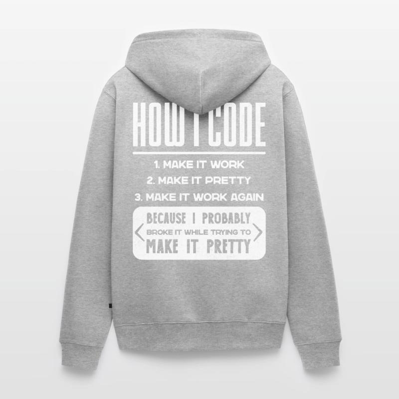 Programmeur, Code, Nerd, Programmation Veste à capuche bio Premium Unisexe
