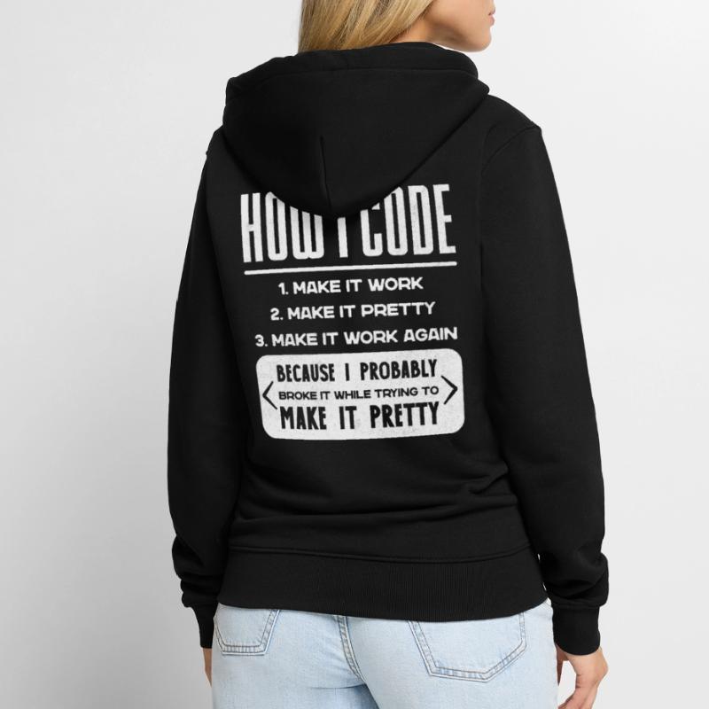 Programmeur, Code, Nerd, Programmation Veste à capuche bio Premium Unisexe