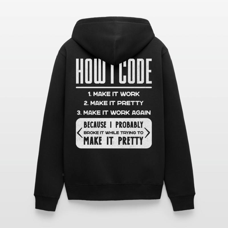 Programmeur, Code, Nerd, Programmation Veste à capuche bio Premium Unisexe