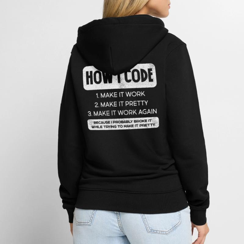 Programmeur, Code, Nerd, Programmation Veste à capuche bio Premium Unisexe