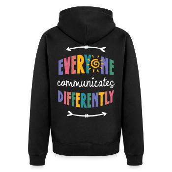 Communication sur l’autisme, sensibilisation à l’autisme - Veste à capuche bio Premium Unisexe - noir - Dos - Nico (187cm)